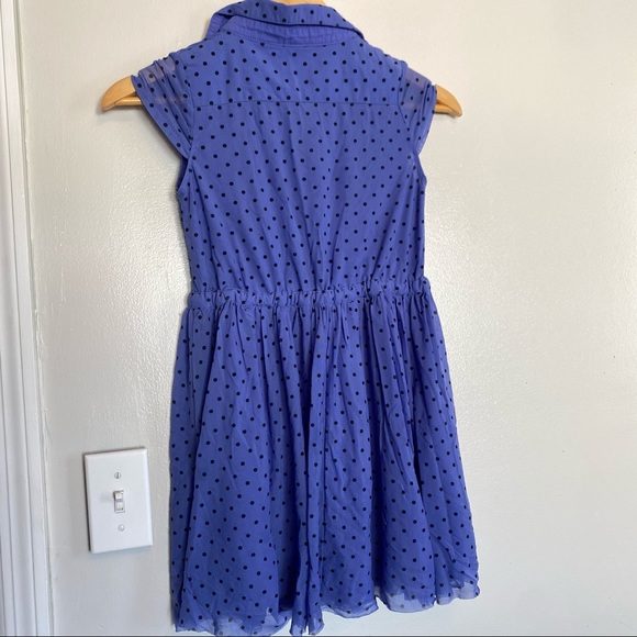 GIRLS GUESS BLUE/PURPLE BLACK POLKA DOT DRESS 👗 - Picture 2 of 4
